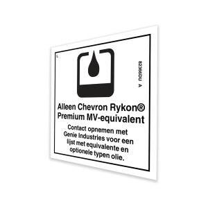 Genie Lift Part # 82366DUGT - DECAL, LABEL, CHEVRON RYKON, DUTCH, EA
