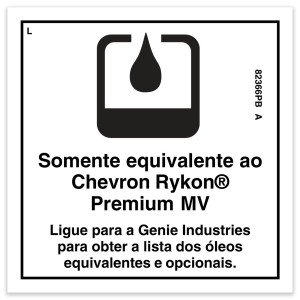 Genie Lift Part # 82366PBGT - DECAL,LABEL,CHEVRON RYKON***, EA