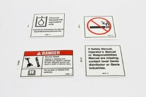 Genie Lift Part # 82408GT - DECAL KIT,WORDS,S60/65***, EA