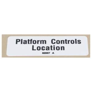 Genie Lift Part # 82557GT - DECAL,LABEL,PLAT CONT LOCATION, EA