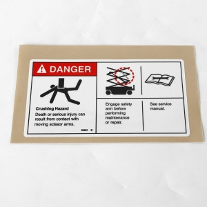 Genie Lift Part # 82561GT - DECAL,DANGER-USE SAFETY ARM, EA - TMS