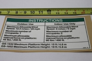 Genie Lift Part # 82566GT - DECAL,INSTR-MANUAL FRC,AUS, EA