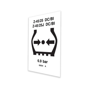 Genie Lift Part # 82634GT - DECAL,LABEL,TIRE PRESS Z45DCBI, EA