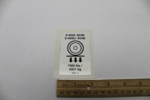 Genie Lift Part # 82635GT - DECAL,LABEL,WHEEL LOAD Z4525DC, EA