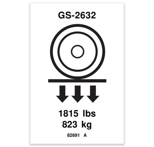 Genie Lift Part # 82691GT - DECAL,LABEL,WHEEL LOAD 2632, EA
