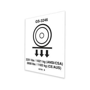 Genie Lift Part # 82705GT - DECAL,LABEL,WHEEL LOAD 3246, EA