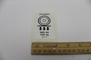 Genie Lift Part # 82748GT - DECAL,LABEL,WHEEL LD,GS2668DC, EA