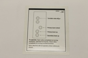 Genie Lift Part # 82796GT - DECAL,LABEL,MANUAL VALVES,TZ**, EA