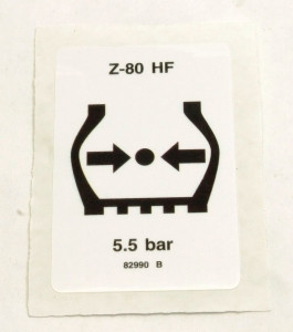 Genie Lift Part # 82990GT - DECAL,LABEL,TIRE PRESS,HIFLOAT, EA