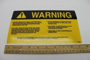 Genie Lift Part # 916300GT - DECAL,BEFORE OPERATING"YELLOW, EA