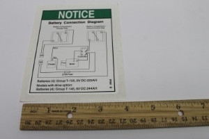 Genie Lift Part # 97581GT - DECAL,NOTICE,BATTERY CONN,TZ50, EA
