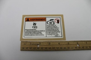 Genie Lift Part # 97602FRGT - DECAL,WARNING,EXPLOSION,ETHER,FRENCH, EA