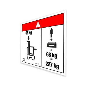 Genie Lift Part # 97625GT - DECAL,DANGER,MAX CAP TRAY***, EA