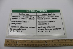 Genie Lift Part # 97662GT - DECAL,INSTR-MANUALFRC,AUS 3246, EA