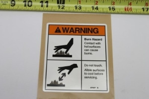 Genie Lift Part # 97667GT - DECAL,WARN,BURN HAZARD, EA