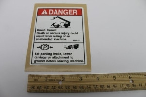 Genie Lift Part # 97670GT - DECAL,DANGER,CRUSH HAZARD, EA