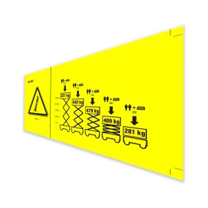 Genie Lift Part # 97686GT - DECAL,SYM-MAXCAP CE GS2632, EA