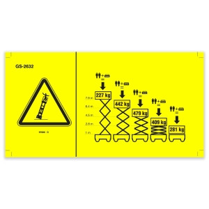 Genie Lift Part # 97686GT - DECAL,SYM-MAXCAP CE GS2632, EA