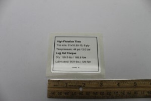 Genie Lift Part # 97699GT - DECAL,NOTICE,HI FLOAT TIRES, EA