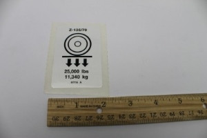 Genie Lift Part # 97716GT - DECAL,LABEL,WHEEL LOAD Z135, EA