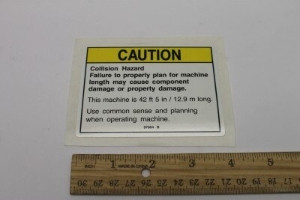 Genie Lift Part # 97864GT - DECAL,CAUTION,COLLISION HAZ, EA