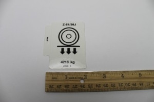 Genie Lift Part # 97869GT - DECAL,LABEL,WHEEL LOAD Z51, EA