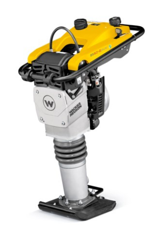 The Wacker Neuson BS50-2plus Vibratory Rammer! This 2-stroke machine is perfect for compacting soil, with a durable 11-inch shoe and 687 blows per minute. Plus, it's easy to start and boasts low CO-emissions, making it a great choice for eco-friendly projects.