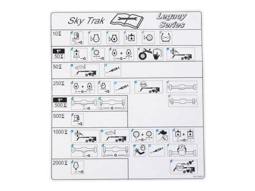 JLG Part # 1001103930 | DECAL,MAINTENANCE CHART, EA