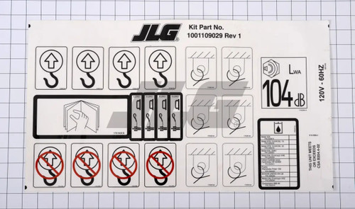 JLG Part # 1001109029 | DECAL,KIT MASTER, EA