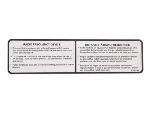 JLG Part # 1001116222 | DECAL,CLEARSKY RF, EA