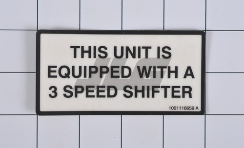 JLG Part # 1001116659 | DECAL,3 SPEED SHIFTER, EA