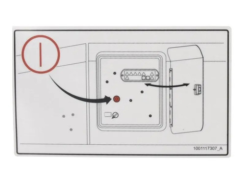 JLG Part # 1001117307 | DECAL, EMERGENCY STOP, EA