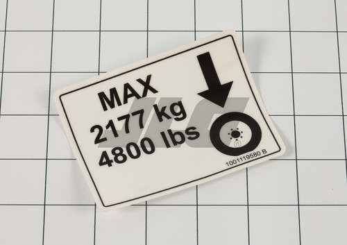 JLG Part # 1001119580 | DECAL,TIRE LOAD, EA