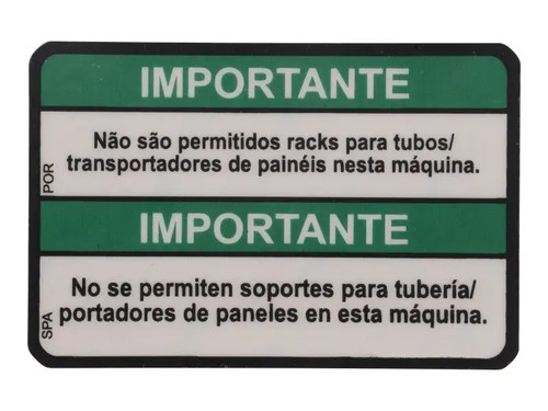 JLG Part # 1001120623 | DECAL,NO PIPE RACKS ALLOWED, EA