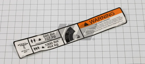 JLG Part # 1001121800 | DECAL,WARNING DUAL CAP. DOM., EA