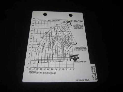 JLG Part # 1001104856 | LOAD,CHART - G10-55A, EA