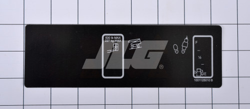 JLG Part # 1001125010 | DECAL,PLATFORM DISPLAY, EA