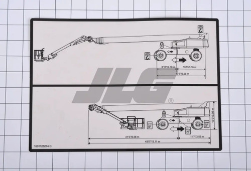 JLG Part # 1001125274 | DECAL,LIFT DIAGRAM 1500SJ, EA