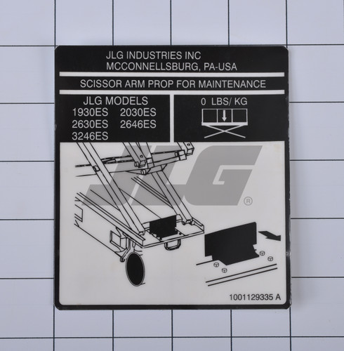 JLG Part # 1001129335 | DECAL,ES SERVICE PROP, EA