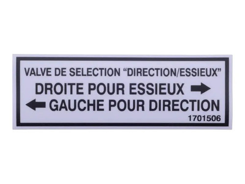 JLG Part # 1701506 | DECAL, STEER/AXLE SELECT (FR), EA