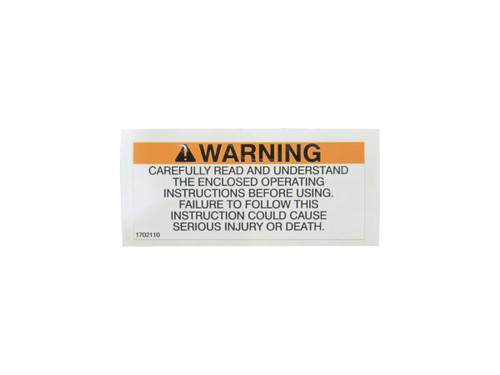 JLG Part # 1702110 | DECAL, (READ INSTR), EA