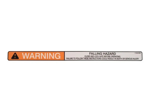 JLG Part # 1702249 | DECAL, (GATE), EA