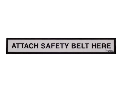 JLG Part # 1702276 | DECAL, ATTACH SAFETY BELT HERE, EA