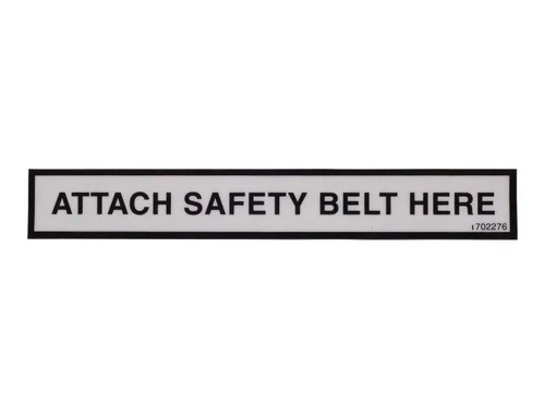 JLG Part # 1702276 | DECAL, ATTACH SAFETY BELT HERE, EA