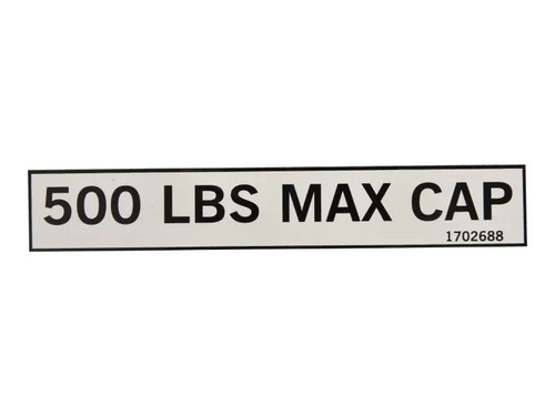 JLG Part # 1702688 | DECAL, 500LB CAP, EA