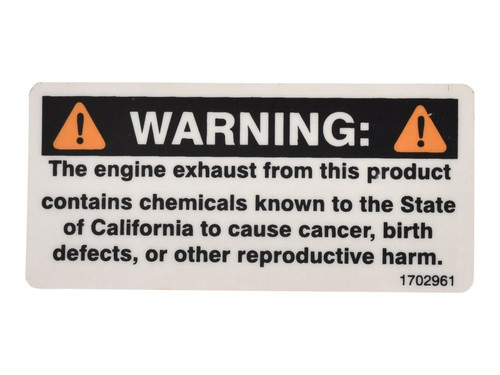 JLG Part # 1702961 | DECAL, WARNING PROP  65/GAS, EA