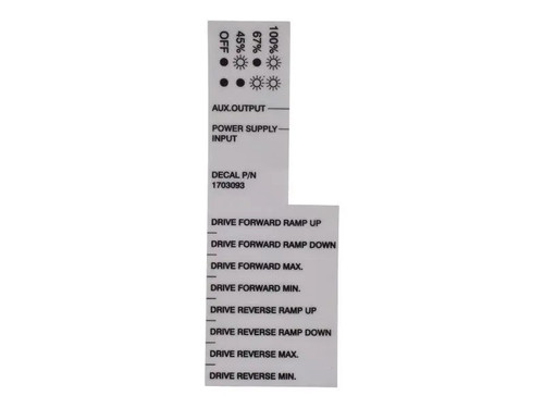 JLG Part # 1703093 | DECAL, CONT CARD (DRV), EA