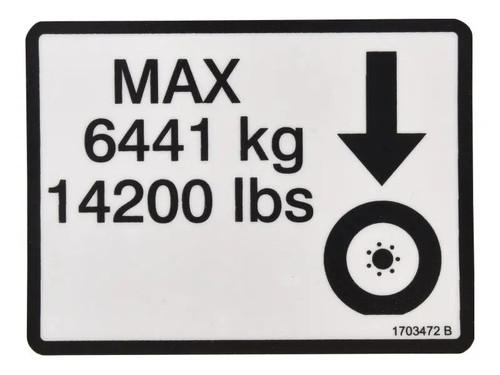 JLG Part # 1703472 | DECAL,MAX TIRE LOAD, EA