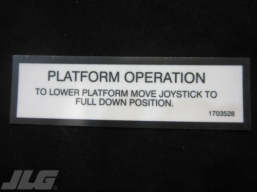 JLG Part # 1703528 - DECAL,LIFT DOWN, EA