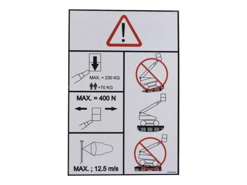 JLG Part # 1703536 | DECAL, CAP, EA